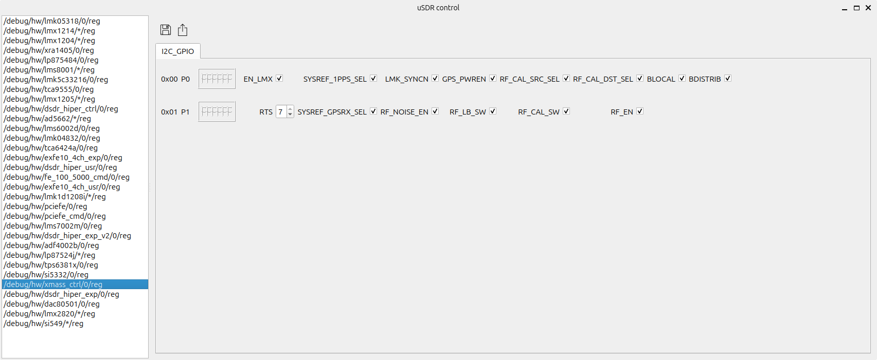 xmass sdr lowlevel control screenshot